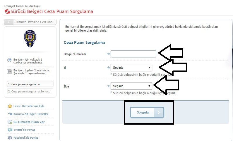 Ehliyet Ceza Puanı Sorgulama